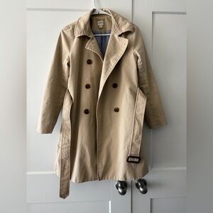 J-Crew Classic Women's Beige Trench Coat- 100% Cotton outer